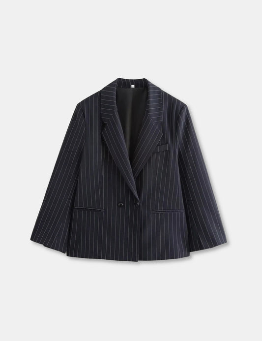 Blazer bleu marine rayé