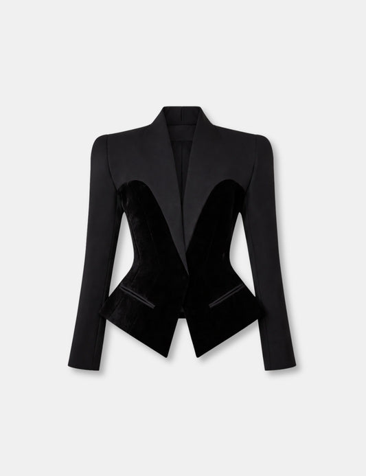 Blazer court femme noir
