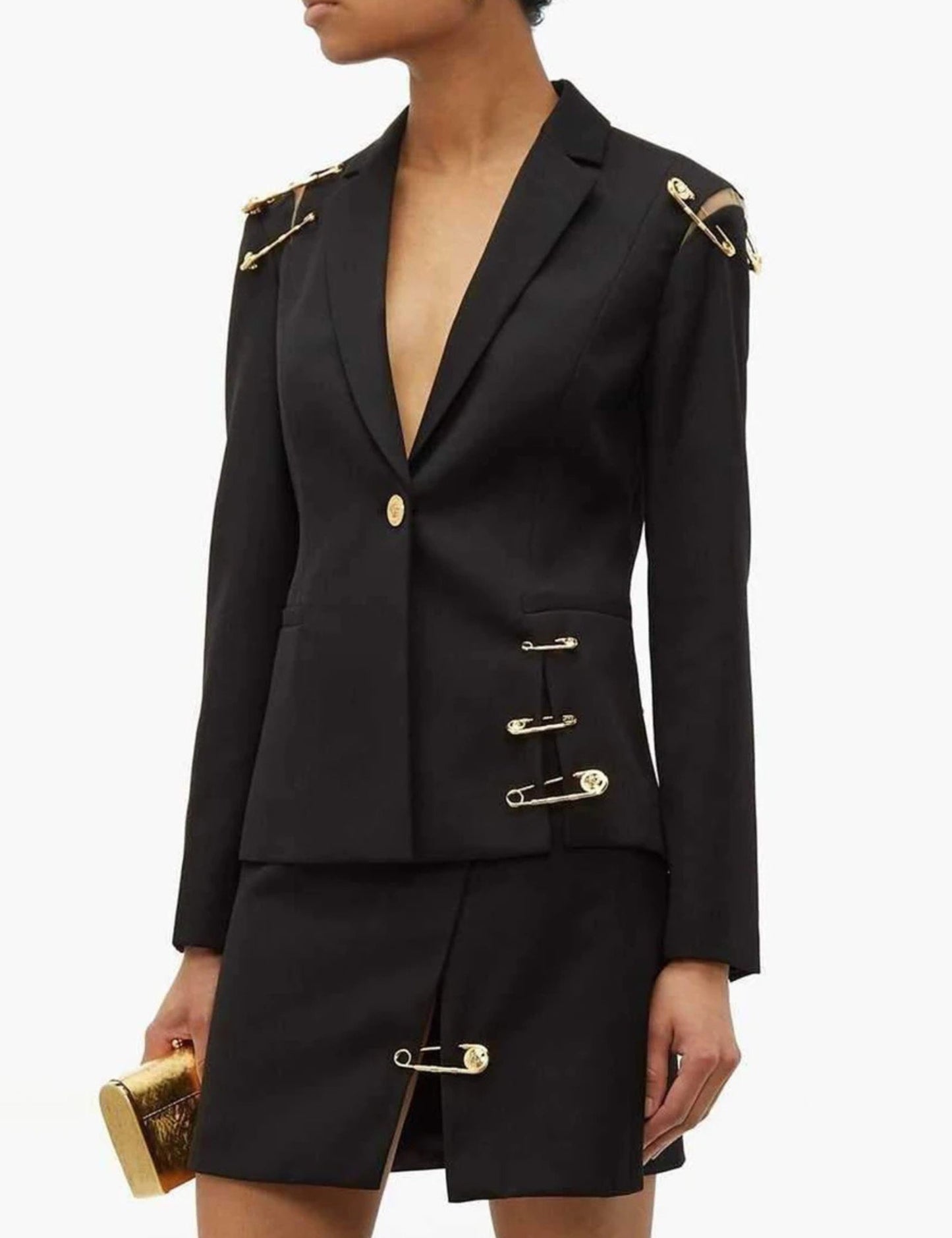 Blazer noir cintré femme