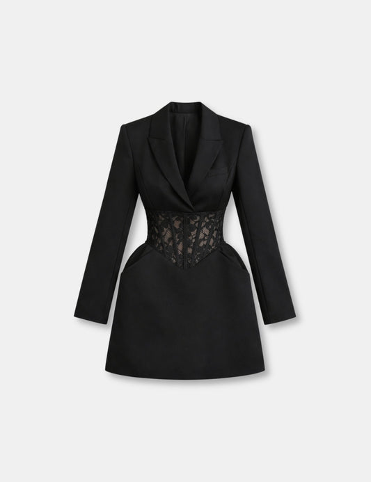 Robe blazer dentelle